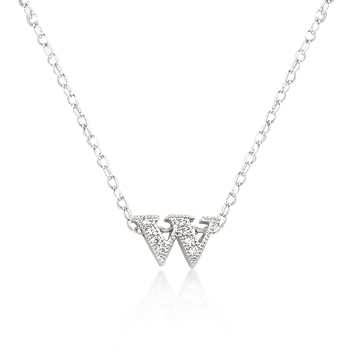 Micro-Pave Initial W Pendant