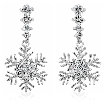 Picture of Kate Bissett E50111R-C01 Snowflake Drop Earrings