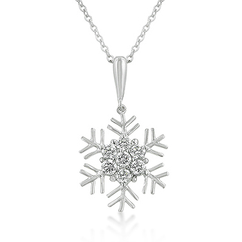 Picture of Kate Bissett P50111R-C01 Snowflake Cubic Zirconia Pendant
