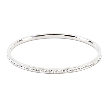 Picture of Kate Bissett BC00068R-C02 Simple Silvertone Crystal Bangle