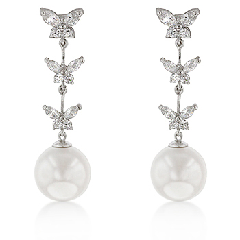 Picture of Kate Bissett E20041R-C84 Butterfly Pearl Dangle