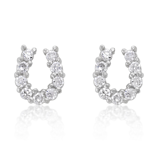 Picture of Kate Bissett E01280RS-C01 Lucky Horseshoe Earrings