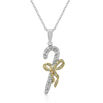 Candy Cane CZ Pendant