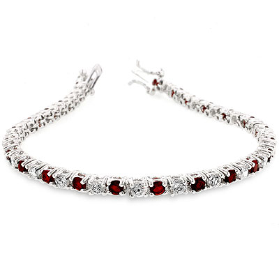Ruby Red CZ Tennis Bracelet