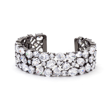 Picture of Kate Bissett BC00064B-C01 Bejeweled CZ Cuff Black Tone