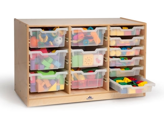 Clear Tray Triple Storage Cabinet