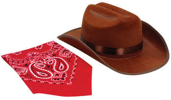 Picture of Aeromax CBBR-HAT Jr. Cowboy Hat - Brown with Bandanna
