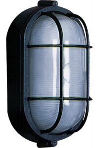 Picture of Artcraft Lighting AC5660BK Marine 6.75 in. x 11 in. Large 1 Light Wall Sconce with Semi Clear White Glassware - Black