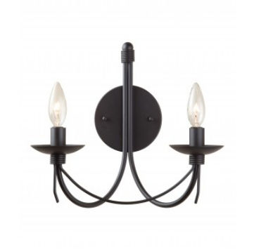 Picture of Artcraft Lighting AC1482EB Wrought Iron 12 in. x 12 in. 2 Light Wall Sconce - Black