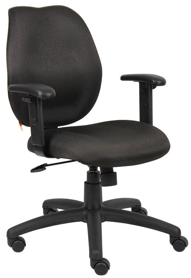 Picture of Boss B1014-BK Boss Black Task Chair with Adjustabl Arms