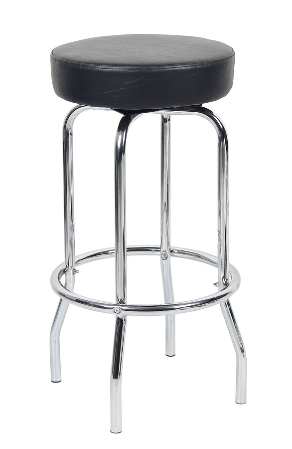 29 in. Chrome-Black Stool