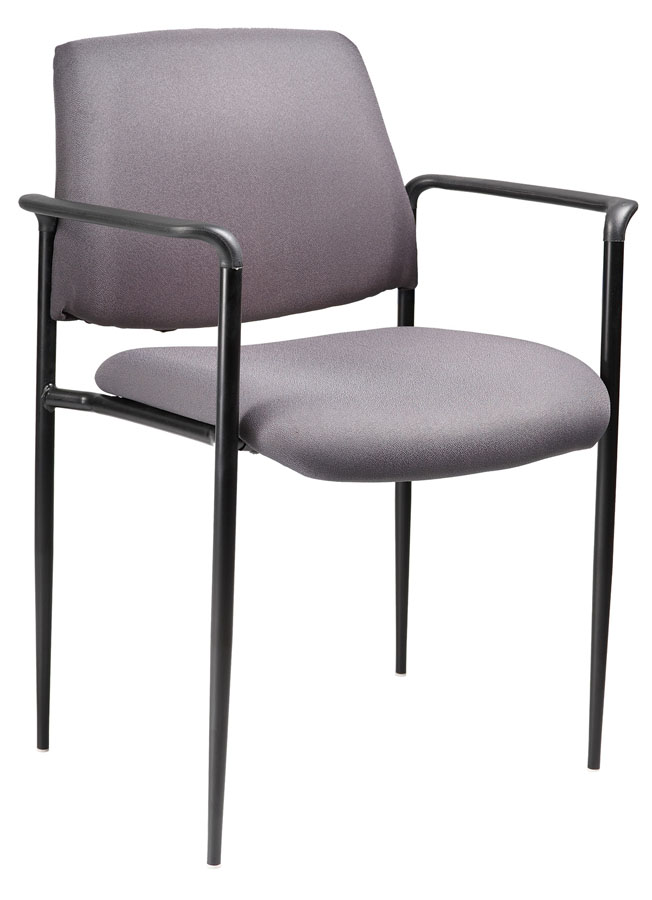 Picture of Boss B9503-GY Boss Square Back Diamond Stacking Chair with Arm In Grey