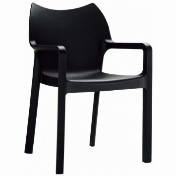 Compamia ISP028-BLA Diva Resin Outdoor Dining Arm Chair Black -  set of 2