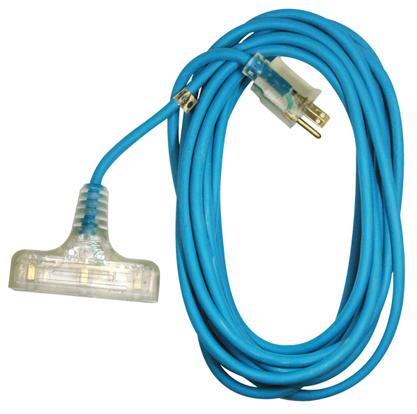 SJTW Extension Cord, 14 AWG, Indoor/Outdoor, 14/3, 3 Outlets, 25 ft