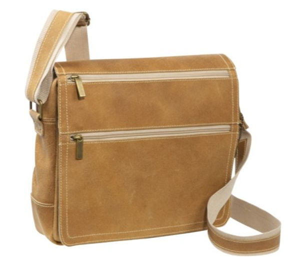 Picture of David King & Co 6155T Full Flap Messenger - Tan
