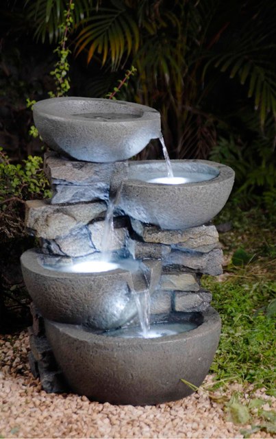 Picture of Jeco FCL059 Modern Bowls Fountain with Led Lights