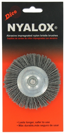 Dico Nyalox 3 in. Coarse Crimped Mandrel Mounted Wheel Brush Nylon 2500 rpm 1 pc