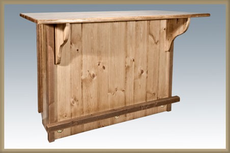Picture of Montana Woodworks MWHCBWRSL Homestead Collection Bar with Foot Rail Stained and Lacquered