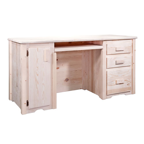 Picture of Montana Woodworks MWHCDPV Homestead Collection Desk  Computer 3 Drawers  Tower Slideout Lacquered