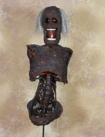 Wall Sconce  Lighted Torso of Terror  Large Size  with LED eyes