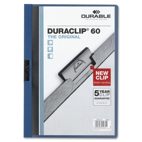 Picture of Durable Office Products DBL221407 DuraClip Report Cover  60 Sheet Capacity  11 in. x 8.5 in.  DKBlue