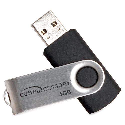 Picture of Compucessory CCS26465 Flash Drive  4GB  Password Protected  Black- Aluminum