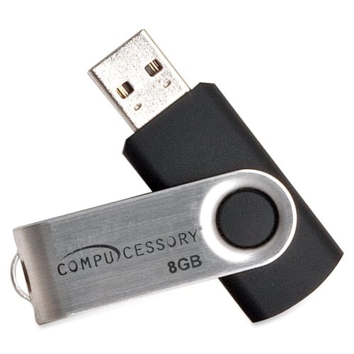 Picture of Compucessory CCS26466 Flash Drive  8GB  Password Protected  Black- Aluminum