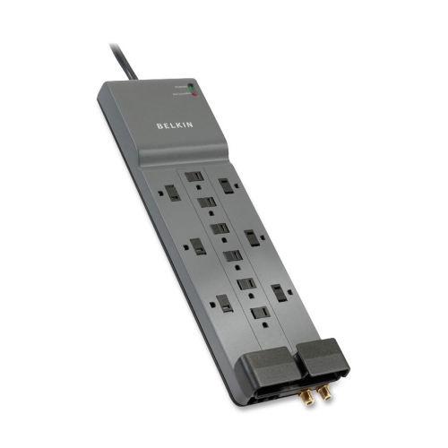 Picture of Belkin BLKBE11223008 Surge Protector  3940 Joules  12 Outlets  8 ft. Cord  Gray