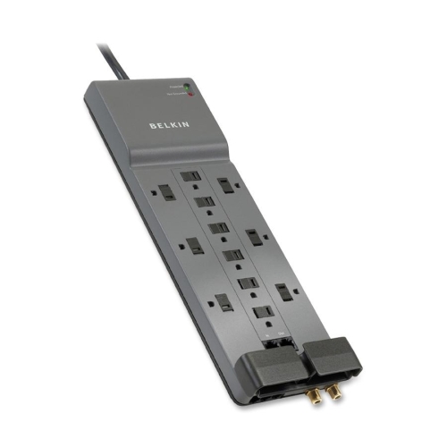 Picture of Belkin BLKBE11223410 Surge Protector  12 Outlets  10 ft. Cord  3996 Joules  Gray