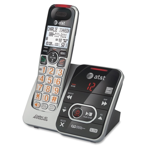 Picture of AT&T ATTCRL32102 Cordless Answering System with CID- Cordless- Black- Silver