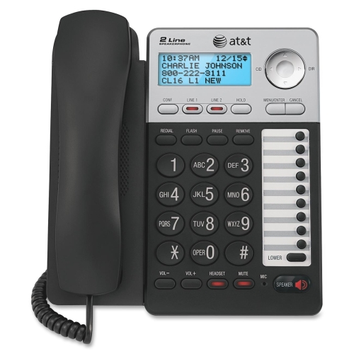 Picture of AT&T ATTML17929 2- Line Speaker Phone with CID&#44; Corded&#44; Black- Silver