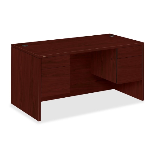 Picture of The HON COMPANY HON10573NN Double Pedestal Desk Rectangle Top 60 in. x 30 in. x 29- 2 in. Mahogany