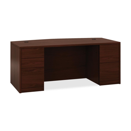 Picture of The HON COMPANY HON105899NN Desk  Double Pedestal  Bowtop  72 in. x 36 in. x 29.5 in.  Mahogany