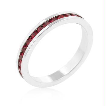 Picture of Stylish Stackables with Garnet CZ Ring- <b>Size :</b> 08