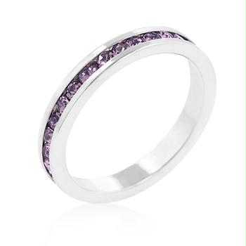 Picture of Stylish Stackables with Lavender CZ Ring- <b>Size :</b> 10