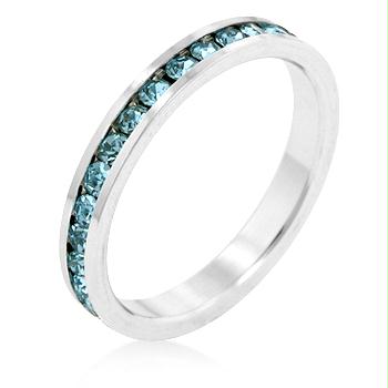 Picture of Stylish Stackables Aquamarine Silver Ring- <b>Size :</b> 07