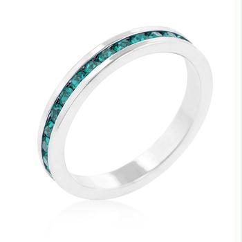 Picture of Stylish Stackables with Turquoise CZ Ring- <b>Size :</b> 06