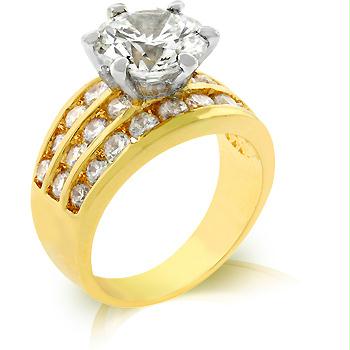 Picture of Classic Gold Engagement Ring&#44; <b>Size :</b> 05