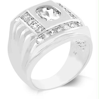 Picture of Mens CZ Square Ring- <b>Size :</b> 13