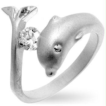 Picture of Tension Set Dolphin Ring- <b>Size :</b> 06