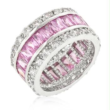 Picture of Triple Row Pink Eternity Ring- <b>Size :</b> 06