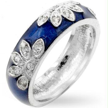 Picture of Enamel CZ Leaf Ring- <b>Size :</b> 09