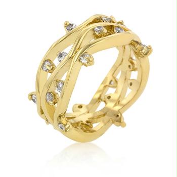 Golden CZ Vines Ring- <b>Size :</b> 09