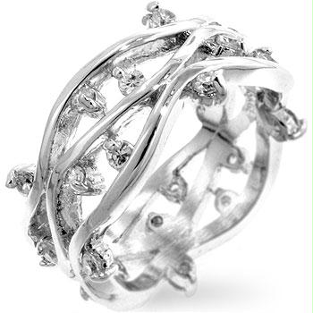 Silver CZ Vines Ring- <b>Size :</b> 10