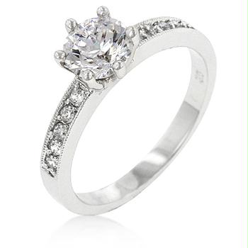 Picture of Petite White Engagement Ring- <b>Size :</b> 06