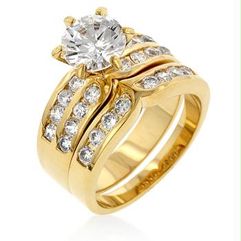 Picture of Formal Gold Engagement Set&#44; <b>Size :</b> 06