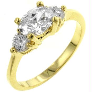Oval Serenade CZ Ring, Size : 08
