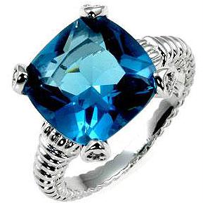 Picture of Aqua Cushion Engagement Ring- <b>Size :</b> 05