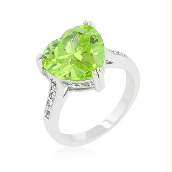 Picture of Apple Green Heart Ring- <b>Size :</b> 08