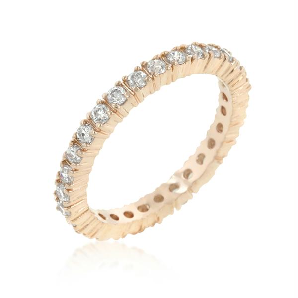 Picture of Rose Gold Cubic Zirconia Eternity Band- <b>Size :</b> 06